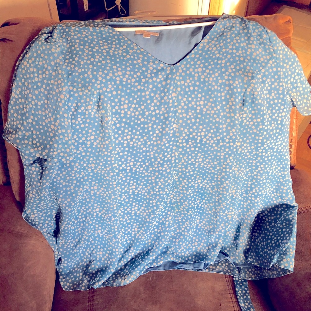 Blouse- blue polka dots- NATALIE brand